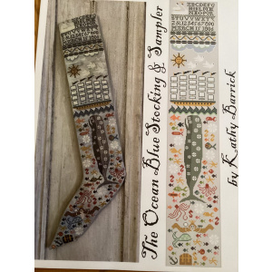 Ocean Blue Stocking and Sampler Chart - Kathy Barrick